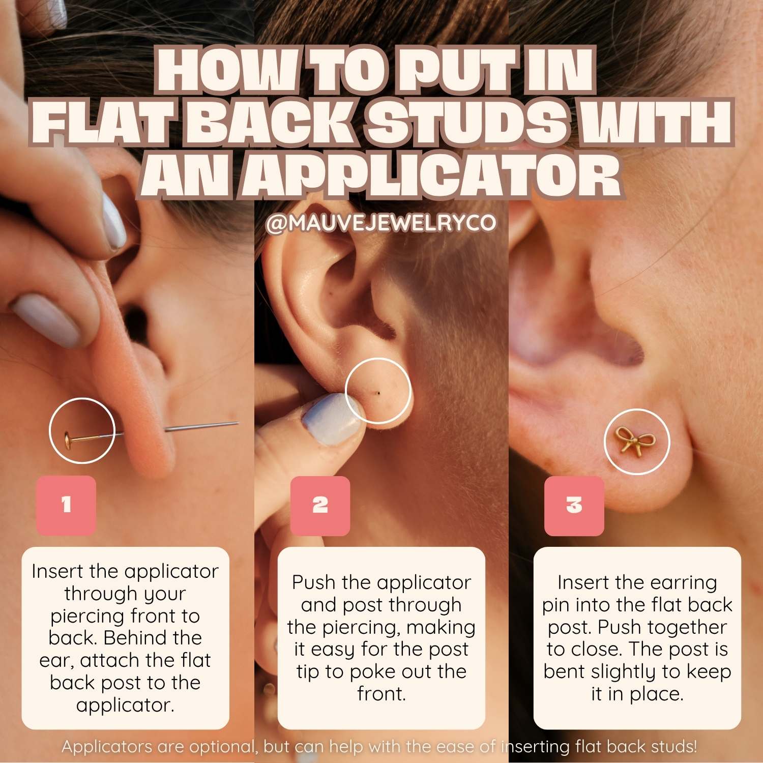 Lotus Flat Back Studs